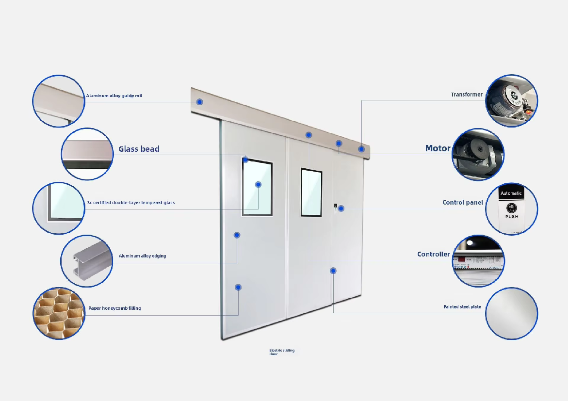 Steel electric sliding door